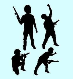 Action Figure Silhouettes PNG with transparent background