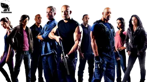 Action Movie Cast Pose PNG Image