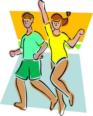 Active Couple Running Clipart PNG Image