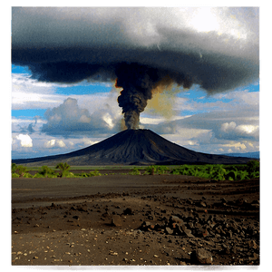 Active Volcano Landscape PNG 05232024 PNG image with transparent background