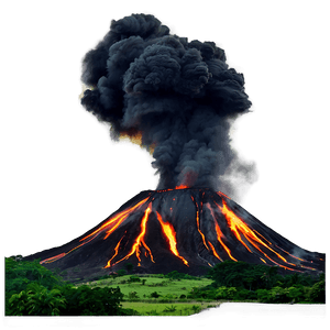 Active Volcano Landscape PNG pal PNG image with transparent background