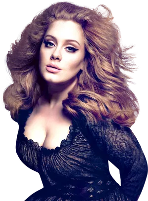 Adele Glamorous Portrait PNG Image