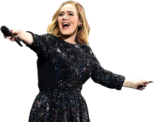 Adele Singing Performance PNG Image