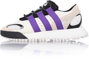 Adidas Purple Striped Sneaker PNG Image