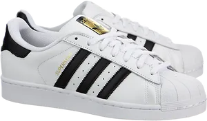 Adidas Superstar Sneakers White Black PNG Image