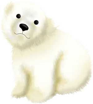 Adorable Baby Polar Bear Illustration PNG Image