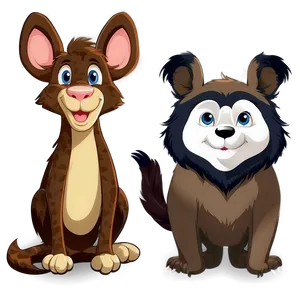 Adorable Cartoon Animal Friends Png Ulk PNG Image