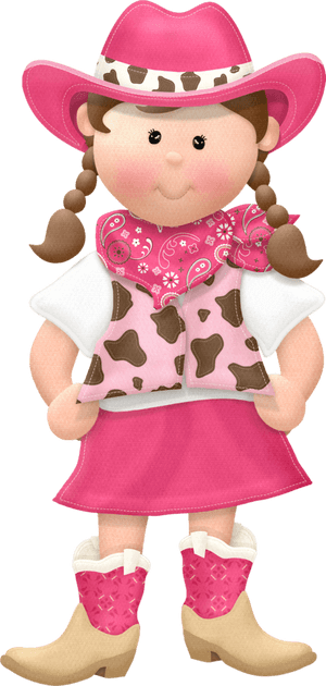 Adorable Cartoon Cowgirl.png PNG image with transparent background