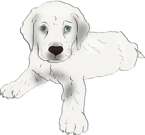 Adorable Labrador Puppy Illustration PNG Image