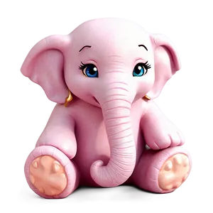 Adorable Pink Elephant Png Qhb PNG Image