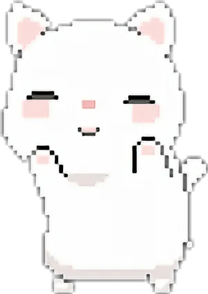 Adorable Pixel Art Kawaii Cat.png PNG Image