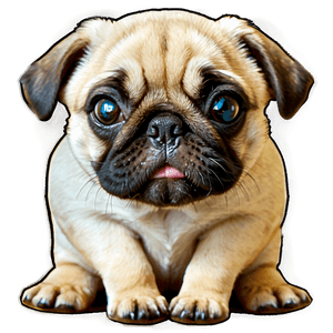Adorable Pug Puppy PNG pso26 PNG image with transparent background