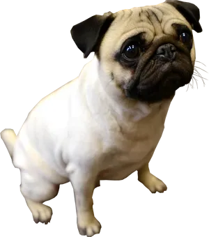 Adorable Pug Standing PNG Image