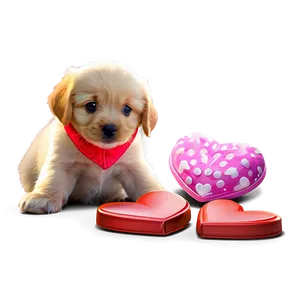 Adorable Valentine's Day Puppy Love Png Pje PNG Image