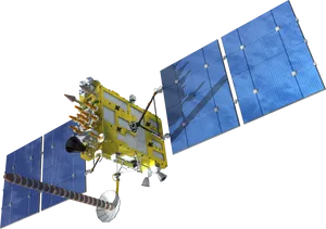 Advanced Communication Satellite Rendering PNG Image