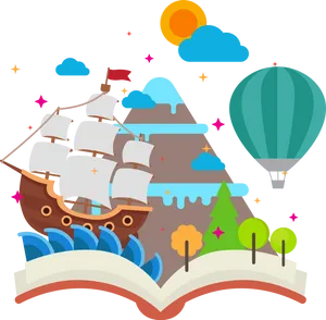 Adventure Storybook Journey PNG Image