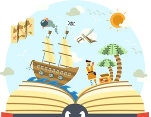 Adventure Tales Open Book PNG Image