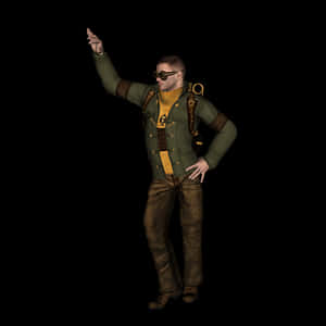 Adventurer_ Pointing_to_ Destination PNG image with transparent background