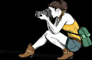 Adventurous Photographer Illustration PNG image with transparent background
