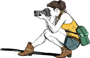Adventurous Photographer Illustration PNG Image