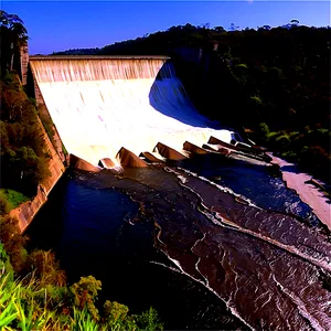 Aerial Shot Of Large Dam Png Kex PNG Image