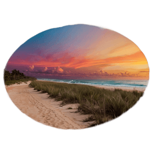 Aesthetic Beach Sunset PNG emb PNG image with transparent background