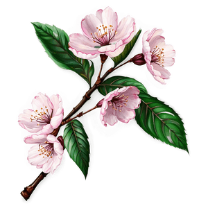 Aesthetic Cherry Blossom Branch PNG kgo PNG image with transparent background