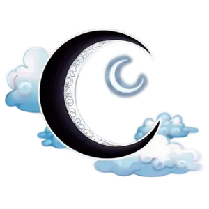 Aesthetic Cloud And Crescent Moon Png 79 PNG Image