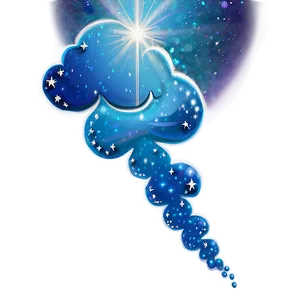 Aesthetic Cloud With Glitter Stars Png 06252024 PNG Image