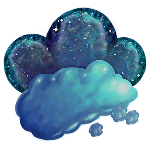 Aesthetic Cloud With Glitter Stars Png Doq43 PNG Image