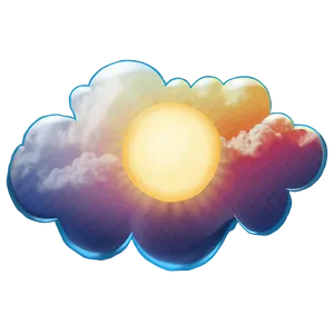 Aesthetic Cloud With Sun Flare Png Cdh PNG Image