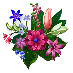 Aesthetic Flowers Pattern Png Kpl PNG Image