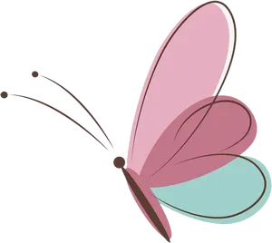 Aesthetic Pink Butterfly In Nature PNG Image