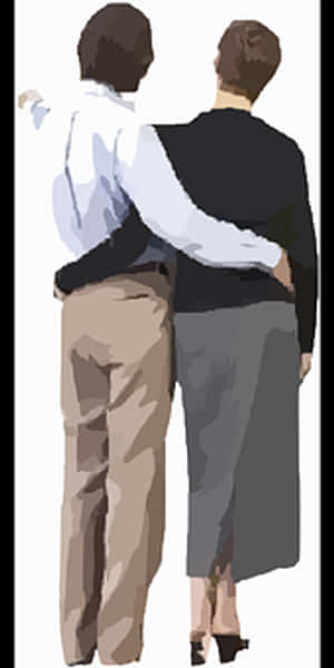Affectionate Couple Walking Together PNG image with transparent background