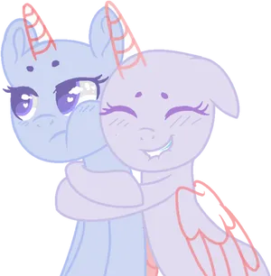 Affectionate Unicorn Friends.png PNG Image