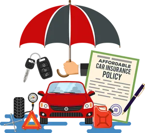 Affordable Car Insurance Policy Illustration PNG Image