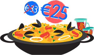 Paella Tasting Menu Discount Barcelona - Paella E Sangria Clip, HD Png Download PNG with transparent background