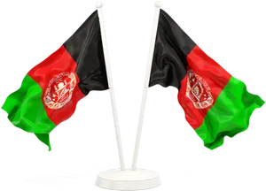 Afghanistan Flags Crossed Stand PNG Image