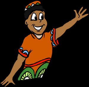 African Animated Character Greeting PNG image with transparent background