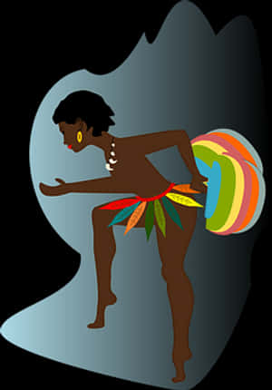 African Dancer Silhouette PNG image with transparent background