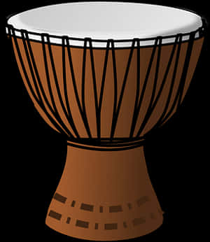 African Djembe Drum Illustration PNG image with transparent background