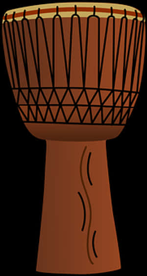 African Djembe Drum Illustration PNG image with transparent background