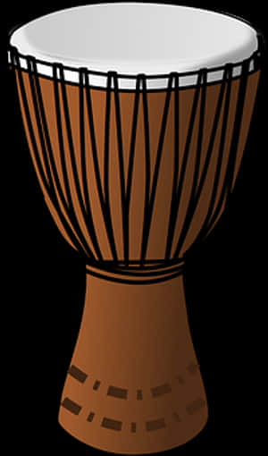 African Djembe Drum Illustration PNG image with transparent background