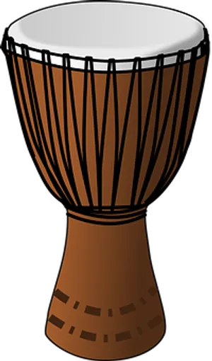 African Djembe Drum Illustration PNG Image