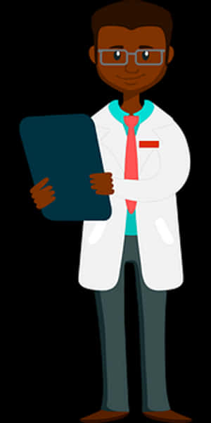 African Doctor Cartoon Character PNG image with transparent background