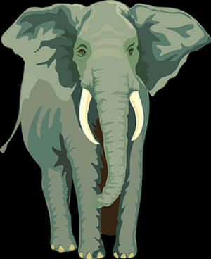 African Elephant Illustration PNG image with transparent background