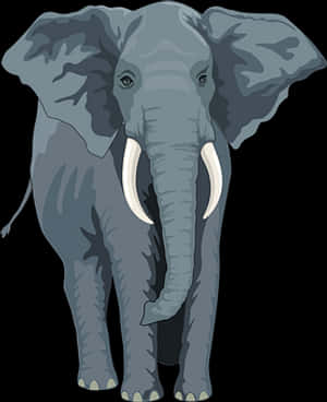 African Elephant Illustration PNG image with transparent background