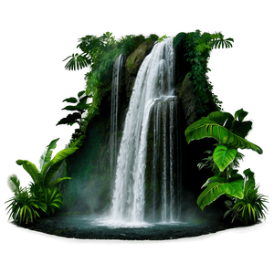 African Rainforest Waterfall PNG iiw PNG image with transparent background