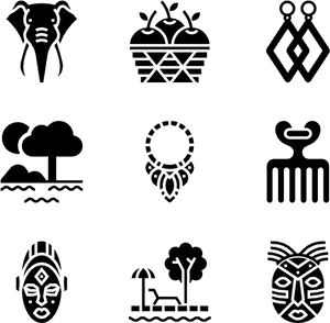 Line Art,black And - Africa Symbols, HD Png Download PNG image with transparent background