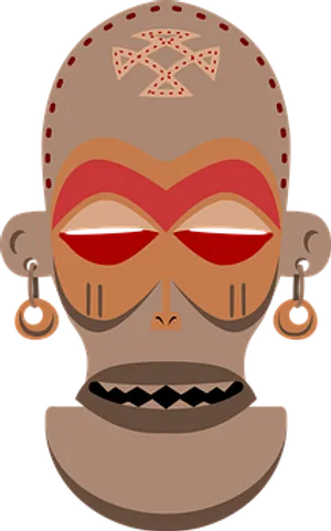 African_ Tribal_ Mask_ Vector_ Illustration PNG Image